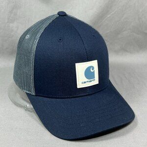 Carhartt Flexfit 110 Snapback Hat Cap Navy Trucker Mesh Workwear Adjustable Mens